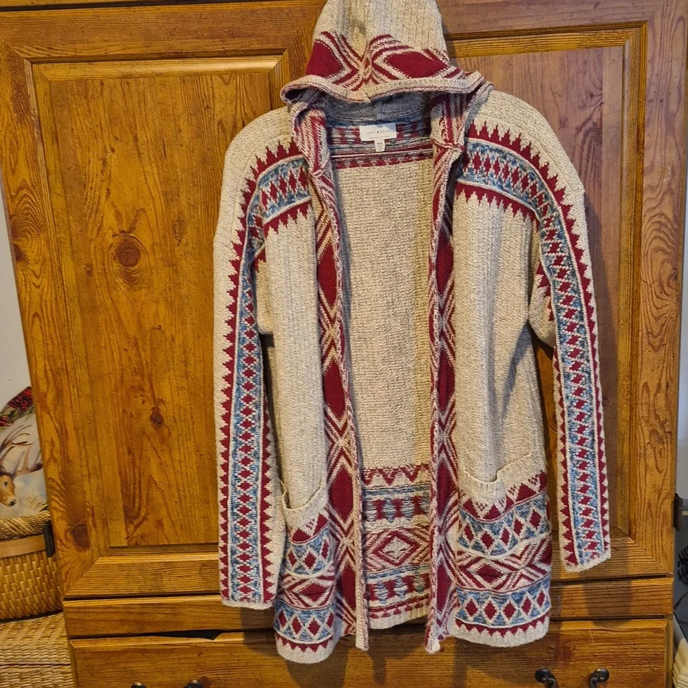 Lucky Brand Hooded Cardigan Sweater Medium